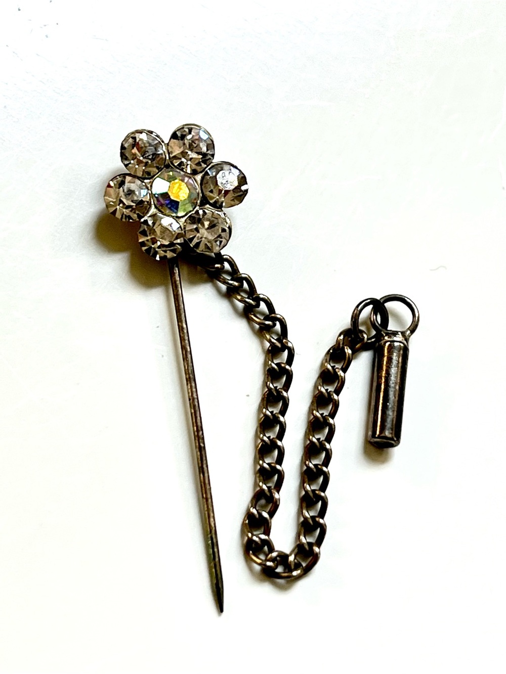 Vintage Rhinestone Modesty Pin - Picture 4 of 9